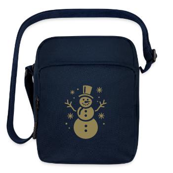 Snowman Silhouette Minimalistic - Upright Crossbody Bag - navy - Front