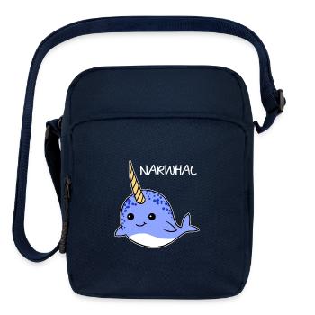 Cute Narwhal Unicorn Of The Sea Cool Sea Animal - Upright Crossbody Bag - navy - Front