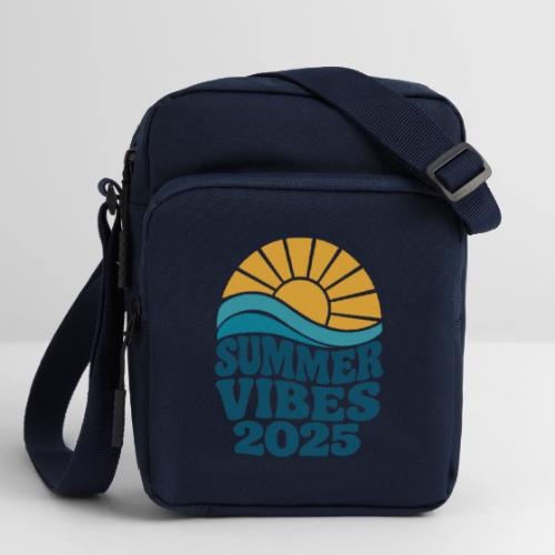 Summer Vibes 2025 Retro Sunset T-Shirt | Fun Beach - Upright Crossbody Bag
