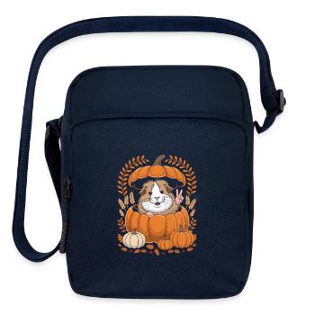  Guinea Pig Halloween Pumpkin Patch Autumn Harvest - Upright Crossbody Bag - navy - Front