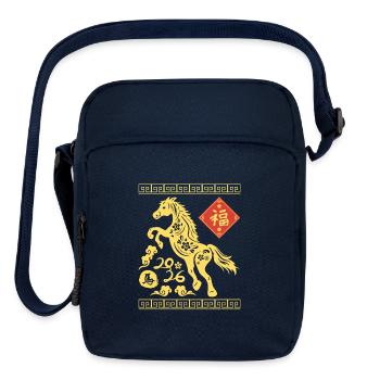 chinese year of the horse - Upright Crossbody Bag - navy - Front