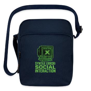 Anti-Social Programmer Syntax Error Funny Tech Pre - Upright Crossbody Bag - navy - Front