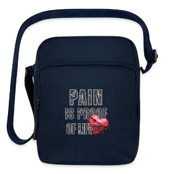 Pain Is Proof Of Life - Grunge Barbed Wire Heart - Upright Crossbody Bag - navy - Front