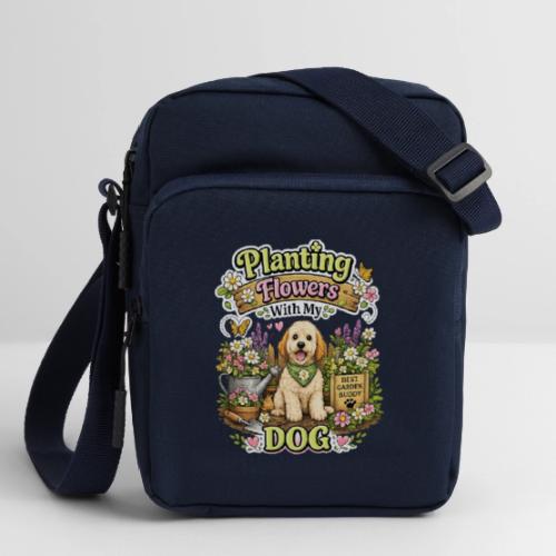 Planting Flowers With My Dog - Upright Crossbody Bag