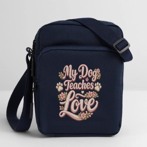 My Dog Teaches Love Faux Embroidery Style - Upright Crossbody Bag