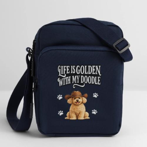 Life Is Golden With My Doodle Cowboy Goldendoodle - Upright Crossbody Bag