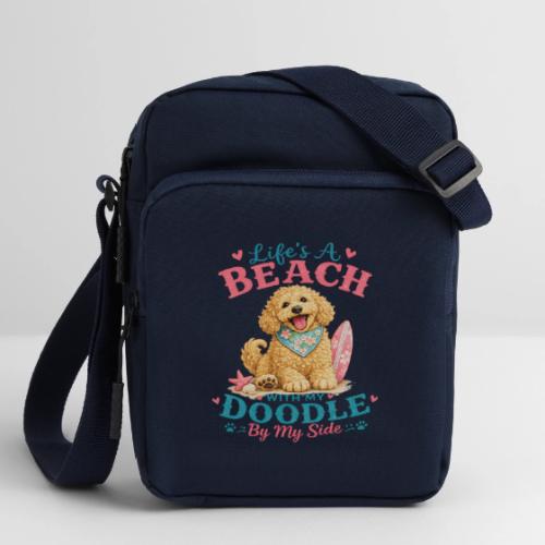 Life's A Beach With My Doodle By My Side - Upright Crossbody Bag