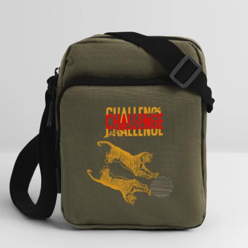 Double tiger fashion, jungle feline animals. - Upright Crossbody Bag