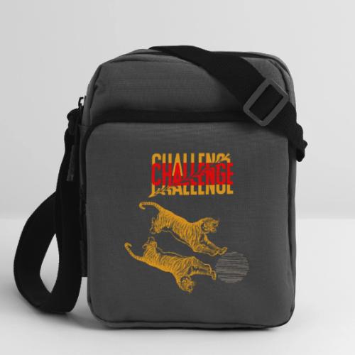 Double tiger fashion, jungle feline animals. - Upright Crossbody Bag
