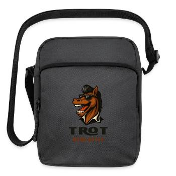 Trot With Style Horses Design - Upright Crossbody Bag - charcoal grey - Front