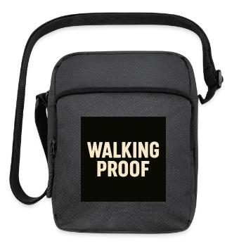 Walking Proof Bold Statement Tee - Upright Crossbody Bag - charcoal grey - Front