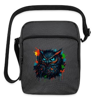 Owl Neon Splash - Upright Crossbody Bag - charcoal grey - Front