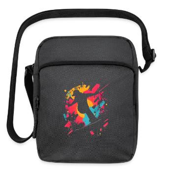 Neon Splash Dancer Silhouette - Upright Crossbody Bag - charcoal grey - Front