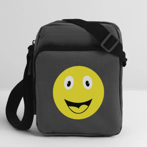 Yellow Happy Face Print - Upright Crossbody Bag