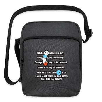 White Wakes Me Up, Blue Calms Me Down - Upright Crossbody Bag - charcoal grey - Front