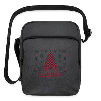 Checkerboard Christmas Tree t shirt design - Upright Crossbody Bag - charcoal grey - Front