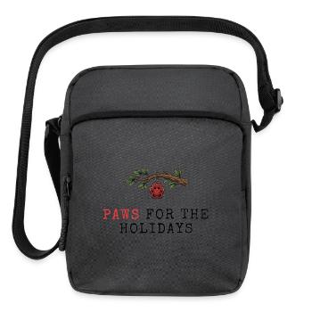 Paws for the Holidays Paw Ornament - Upright Crossbody Bag - charcoal grey - Front