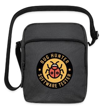 Bug Hunter Software Tester Ladybug Badge Design - Upright Crossbody Bag - charcoal grey - Front