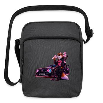 Neon Fox Racer - Upright Crossbody Bag - charcoal grey - Front