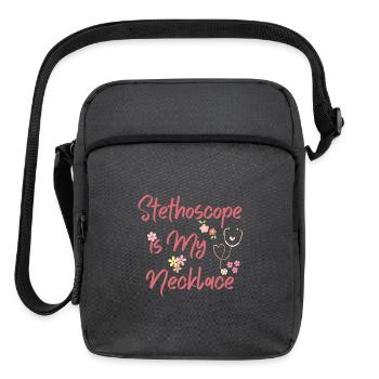 Stethoscope Is My Necklace - Upright Crossbody Bag - charcoal grey - Front