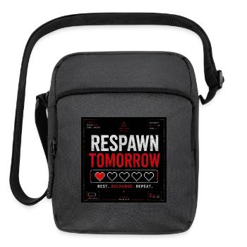 RESPAWN TOMORROW Gaming Aesthetic - Upright Crossbody Bag - charcoal grey - Front