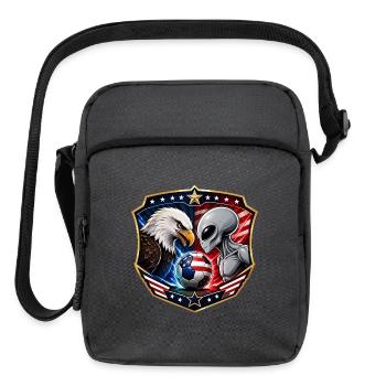 American Football Showdown: Eagle vs Alien - Upright Crossbody Bag - charcoal grey - Front