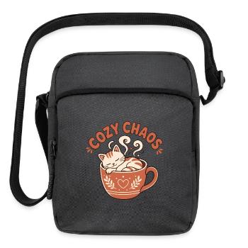 Napping in a Teacup - Upright Crossbody Bag - charcoal grey - Front