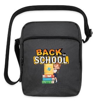 Back to School Bookstack Hero - Upright Crossbody Bag - charcoal grey - Front