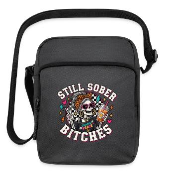  Still Sober Funny Retro Skeleton - Upright Crossbody Bag - charcoal grey - Front
