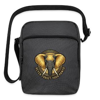 Never Forget Your Power Elephant Emblem - Upright Crossbody Bag - charcoal grey - Front
