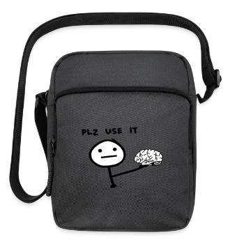 Brainlift Minimalist Stick Figure - Upright Crossbody Bag - charcoal grey - Front