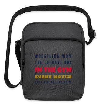 Wrestling Mom Loudest One In The Gym - Gift - Upright Crossbody Bag - charcoal grey - Front
