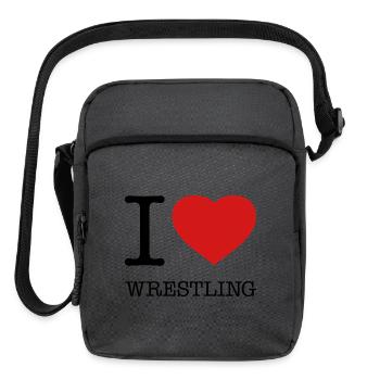 I love Wrestling - Upright Crossbody Bag - charcoal grey - Front