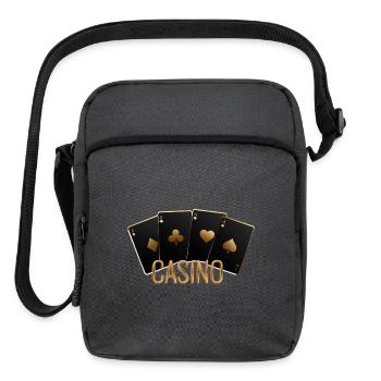 Golden Casino Cards Deck - Upright Crossbody Bag - charcoal grey - Front
