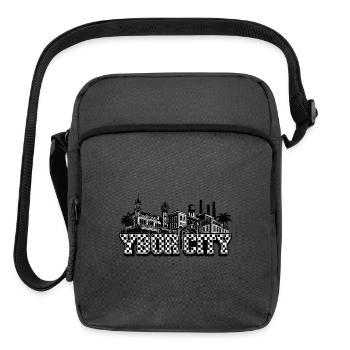 Ybor City Skyline Checkerboard - Upright Crossbody Bag - charcoal grey - Front