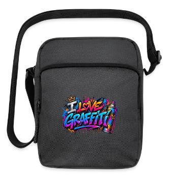 I Love Graffiti Spray Art - Upright Crossbody Bag - charcoal grey - Front