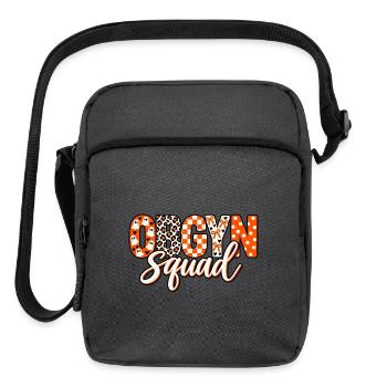 OBGYN Squad Halloween Spooky Nurse Medical Designs - Upright Crossbody Bag - charcoal grey - Front