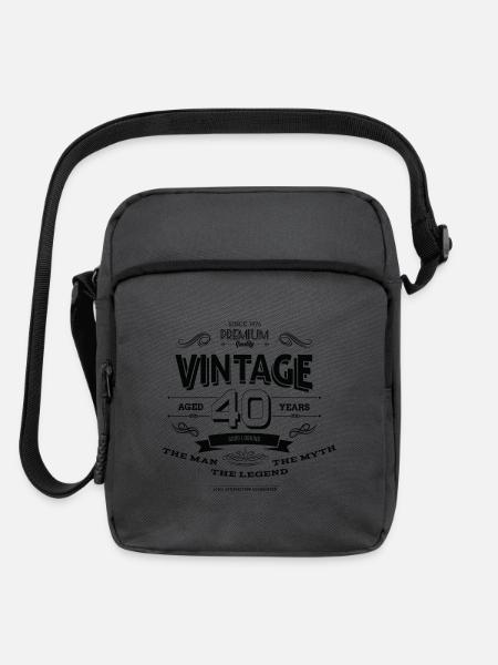 Aged 40 Years - Upright Crossbody Bag - charcoal grey