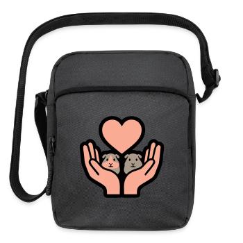 Guinea Pig Hands Feeding Pet Rodent Mom - Upright Crossbody Bag - charcoal grey - Front