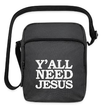Y'all need Jesus Vintage Bold Christian Gift - Upright Crossbody Bag - charcoal grey - Front