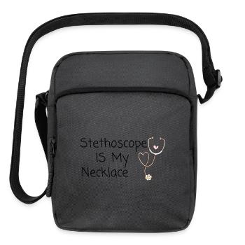 Stethoscope Is My Necklace - Upright Crossbody Bag - charcoal grey - Front