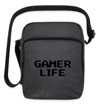  Casual Gamer Life Typography - Upright Crossbody Bag - charcoal grey - Front