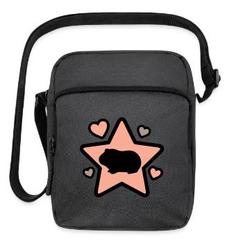 Guinea Pig Paw Star Rodent Pet Mom - Upright Crossbody Bag - charcoal grey - Front