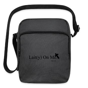 Lait(y) On Me - Mark 8:34 Bible Verse - Black - Upright Crossbody Bag - charcoal grey - Front