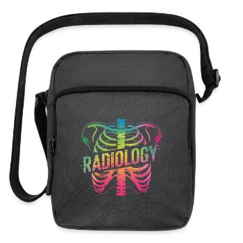 Radiology Rainbow Ribcage Art - Upright Crossbody Bag - charcoal grey - Front