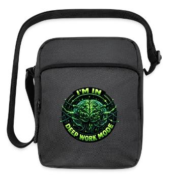 Neon Brain in Deep Work Mode - Upright Crossbody Bag - charcoal grey - Front