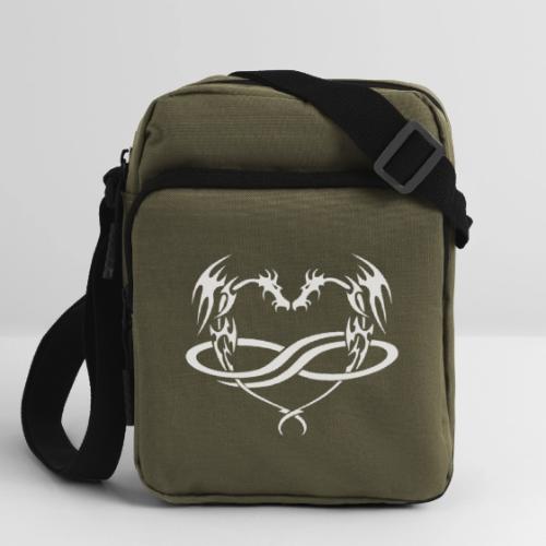 Polydragon (white) - Upright Crossbody Bag