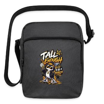 Graffiti Panda Streetwear Crown - Upright Crossbody Bag - charcoal grey - Front