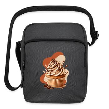 Coffee cupcake design for sweet, indulgent moments - Upright Crossbody Bag - charcoal grey - Front