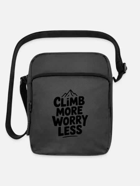 Climb More Worry Less - Upright Crossbody Bag - charcoal grey